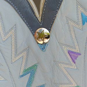 Western Boot HandPainted Accents Leather Purse Bag